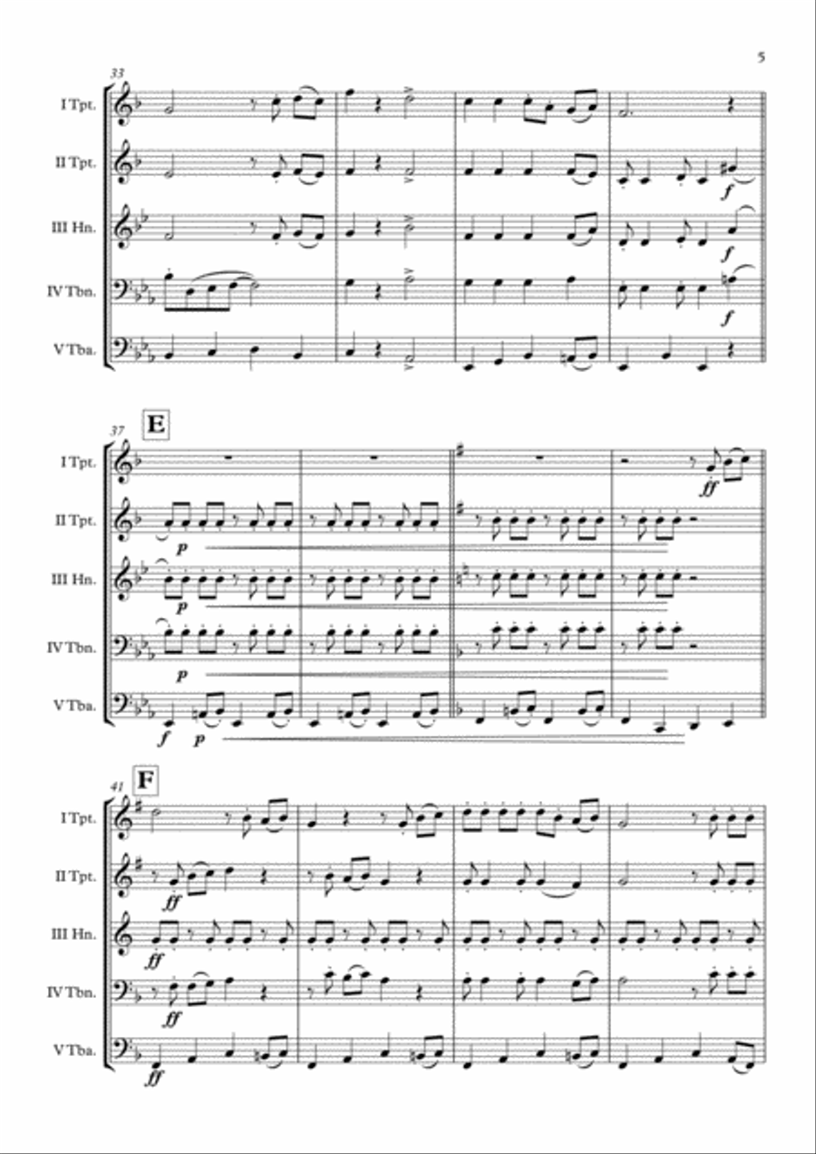Shaun The Sheep Brass Quintet scores gallery preview page 6