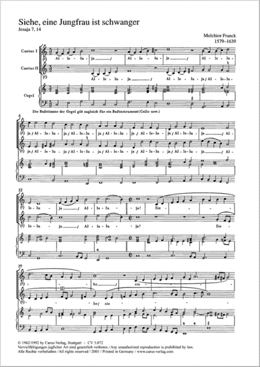 Siehe, eine Jungfrau ist schwanger Voice scores gallery preview page 1