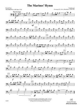 The Marines' Hymn: (wp) 1st B-flat Trombone B.C.