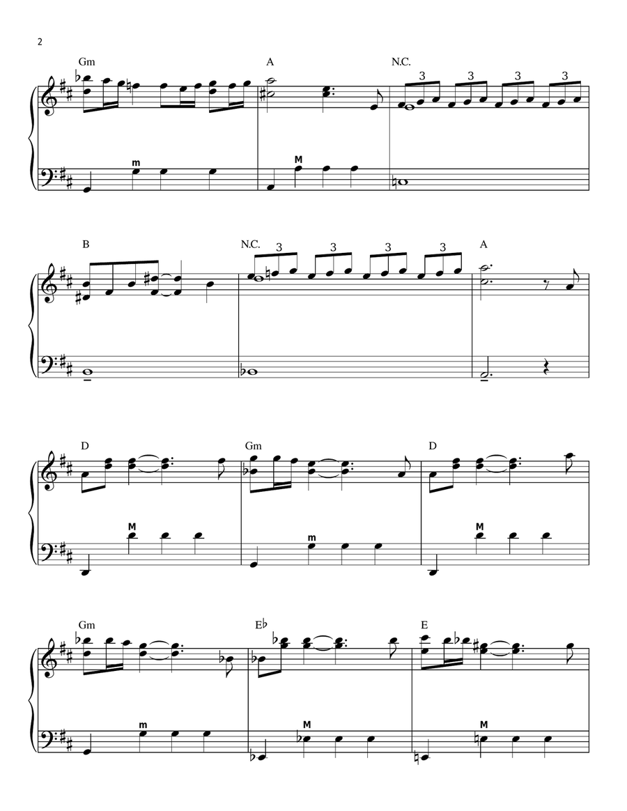 Princess Leia's Theme Piano scores gallery preview page 2