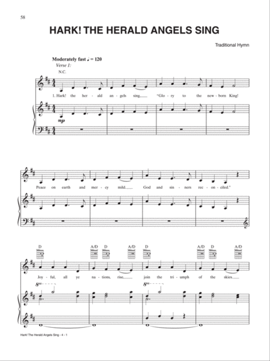 Hark! The Herald Angels Sing Piano, Vocal, Guitar scores gallery preview page 1
