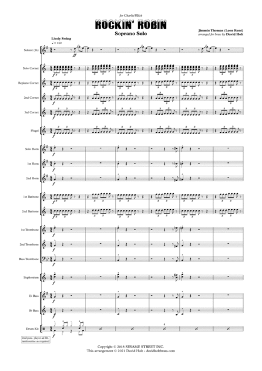Rockin' Robin Brass Band scores gallery preview page 5