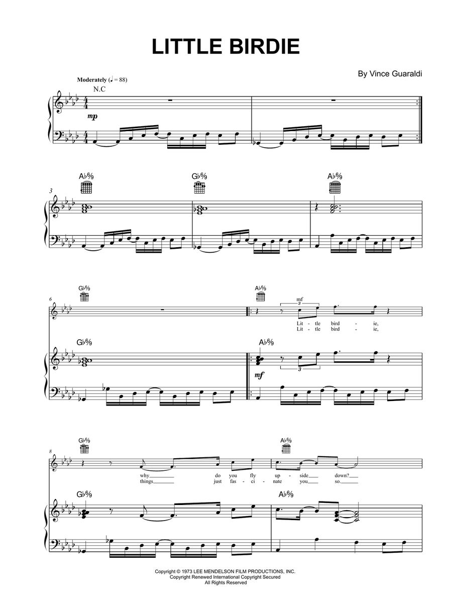 Little Birdie Piano, Vocal, Guitar scores gallery preview page 2
