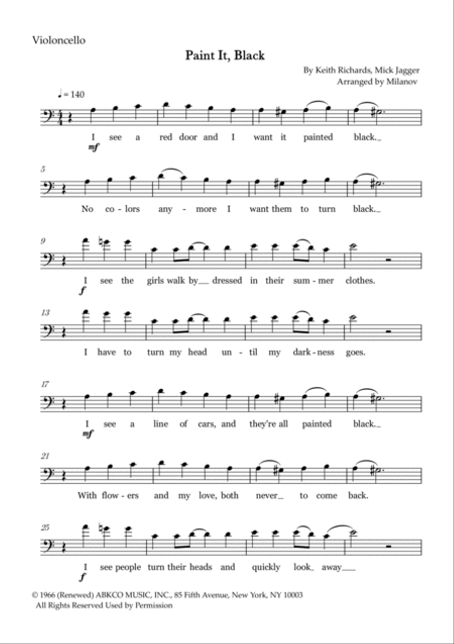 Paint It, Black String Duet scores gallery preview page 6