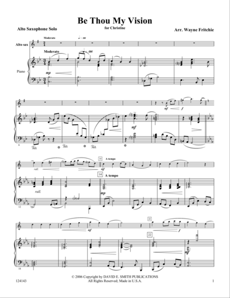 Be Thou My Vision Alto Saxophone scores gallery preview page 1