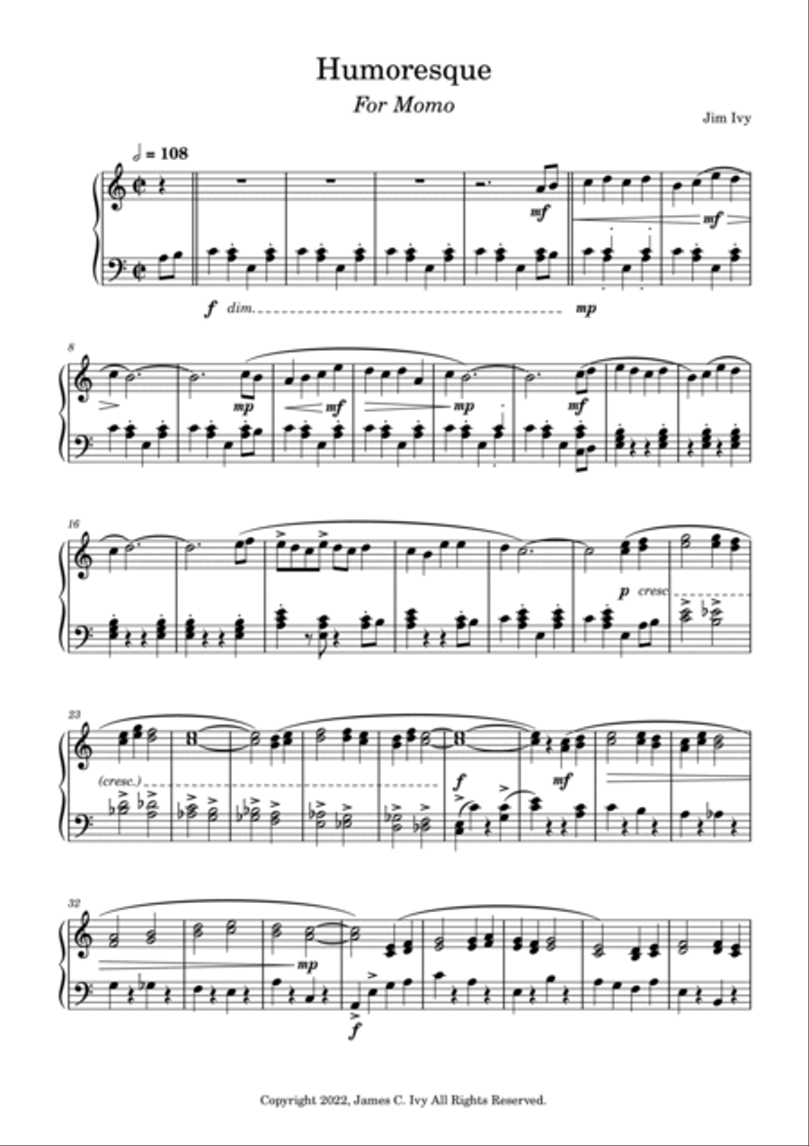 Humoresque for Momo Humoresque for Momo Part scores gallery preview page 2