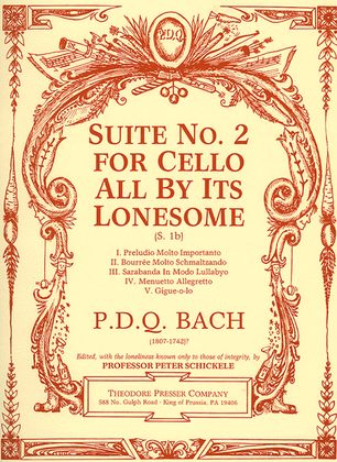Book cover for Suite No. 2 for Cello All By Its Lonesome