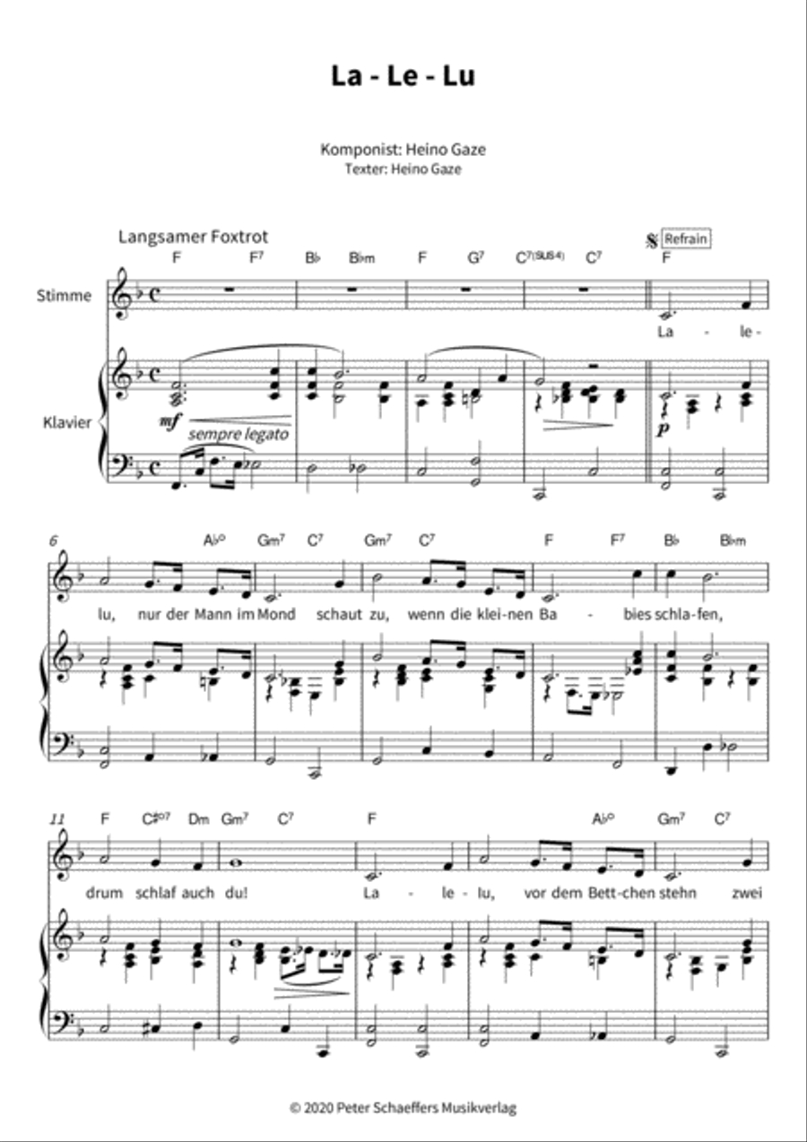 La - Le - Lu Piano, Vocal, Guitar scores gallery preview page 3