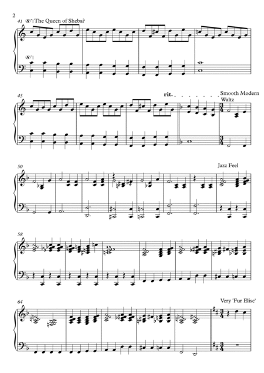 The Incy Wincy (Itsy Bitsy) Spider Variations Piano Solo scores gallery preview page 2