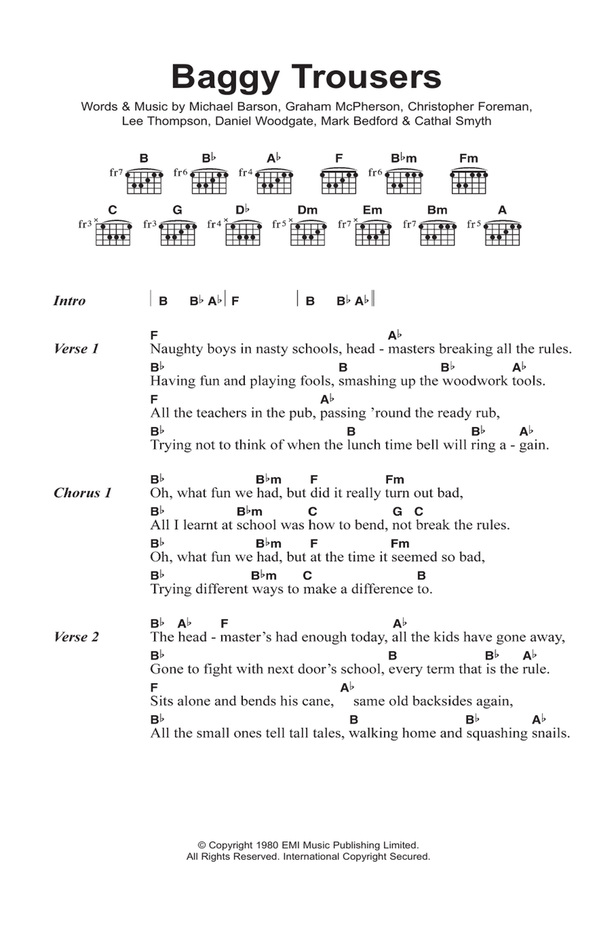 Baggy Trousers Acoustic Guitar scores gallery preview page 1