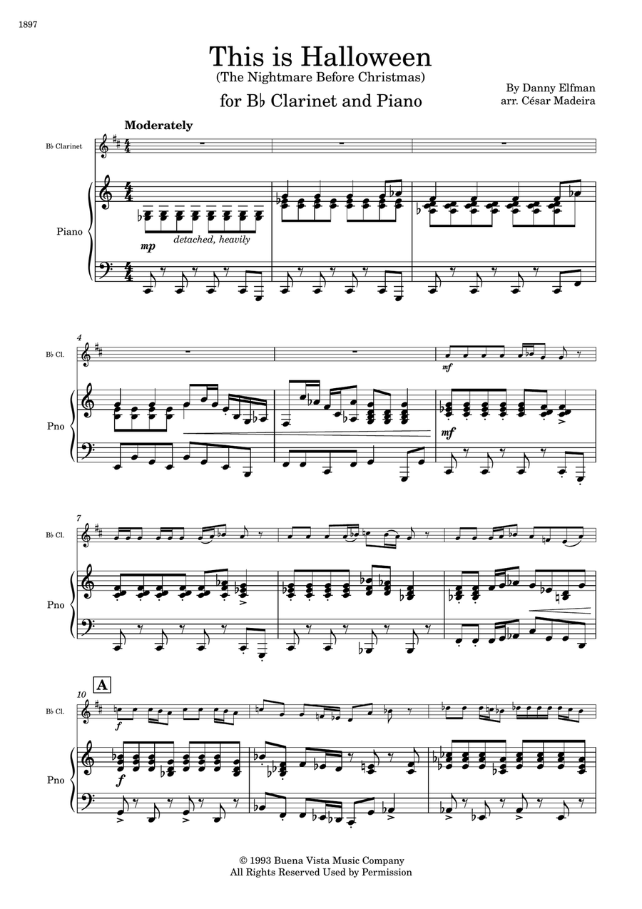 This Is Halloween B-Flat Clarinet scores gallery preview page 2
