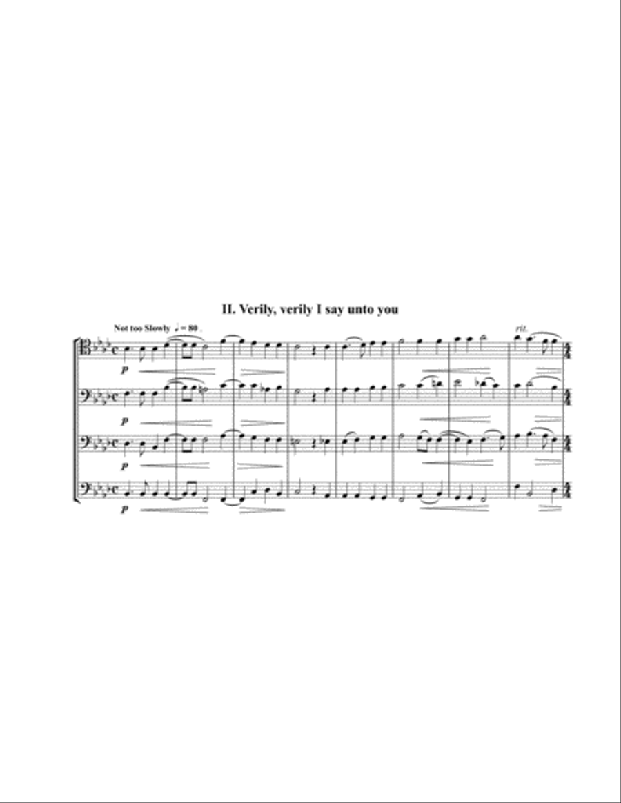 Thomas Tallis Suite for Trombone Quartet Trombone Quartet scores gallery preview page 3