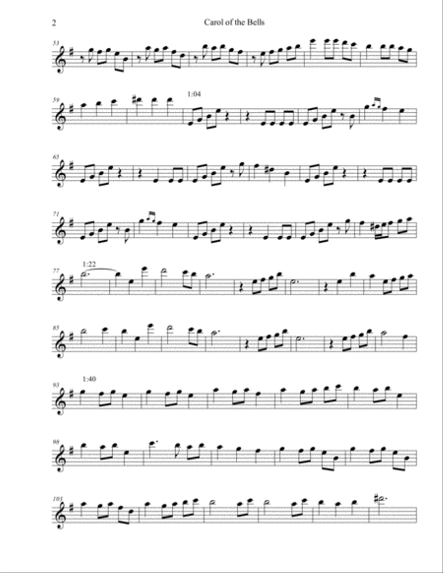 Lindsey Stirling Carol of the Bells Violin Part Sheet Music Violin Solo scores gallery preview page 2