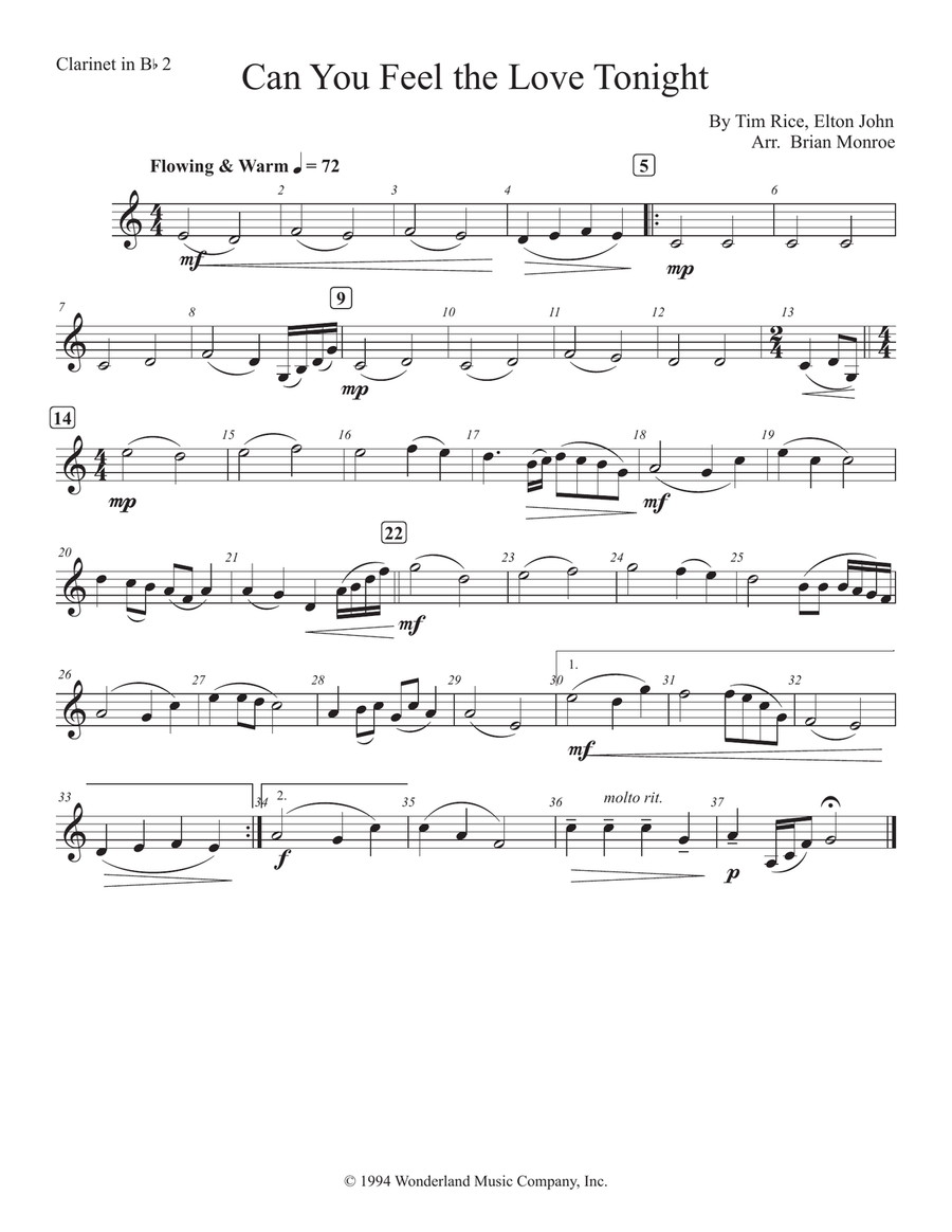 Can You Feel The Love Tonight Woodwind Quintet scores gallery preview page 6