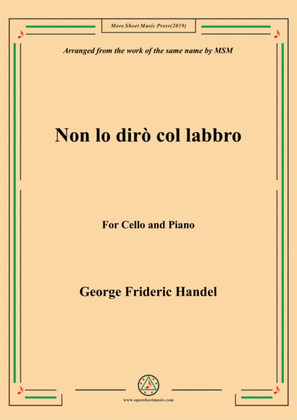 Handel-Non lo dirò col labbro,for Cello and Piano