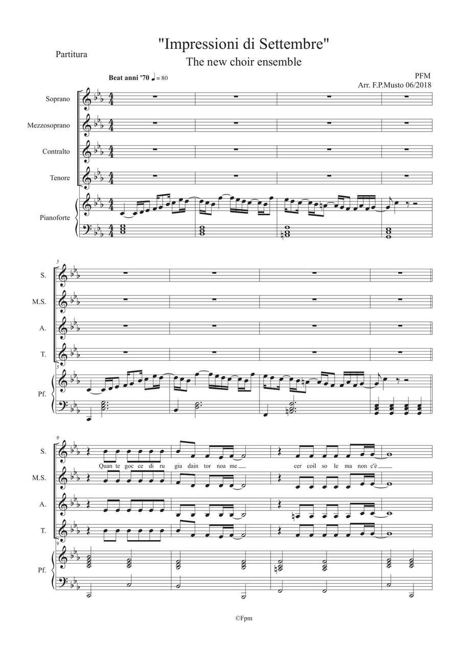 Impressioni Di Settembre 4-Part scores gallery preview page 1