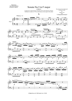 Paradisi - Piano Sonata No.5 in F major, P893-5
