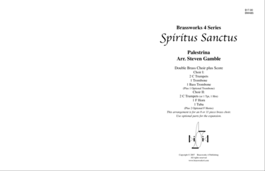 Spiritus Sanctus Spiritus Sanctus Brass Ensemble scores gallery preview page 1