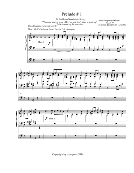 Prelude # 1 for Organ, Very Joyful.