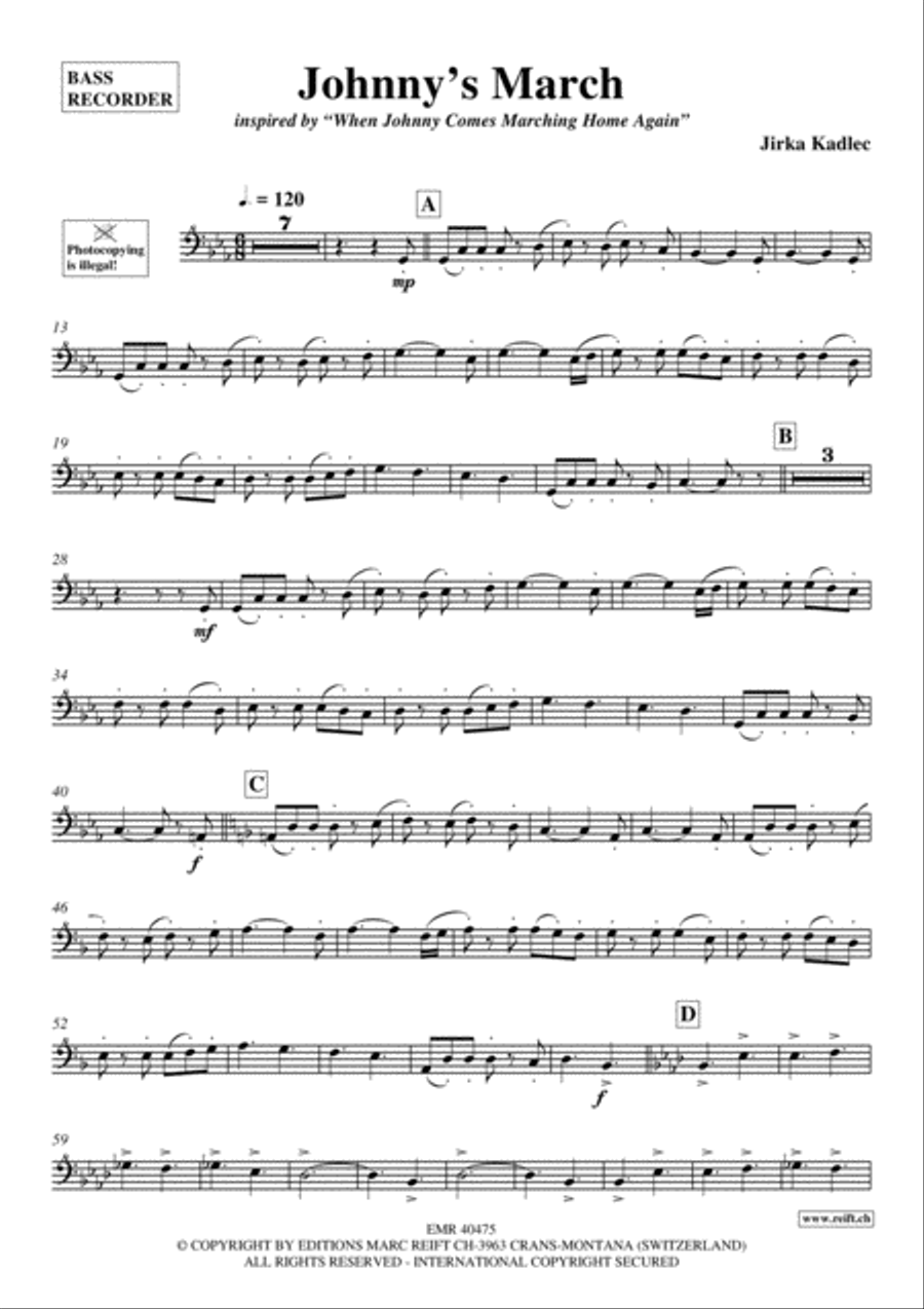 Johnny's March Bass Recorder scores gallery preview page 2
