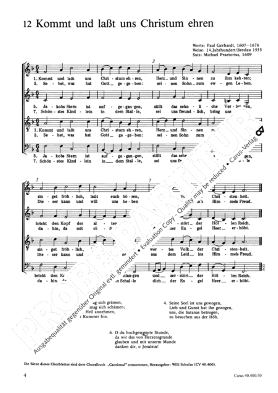 Praetorius: Kantionalsatze zu Weihnachten II Score scores gallery preview page 5