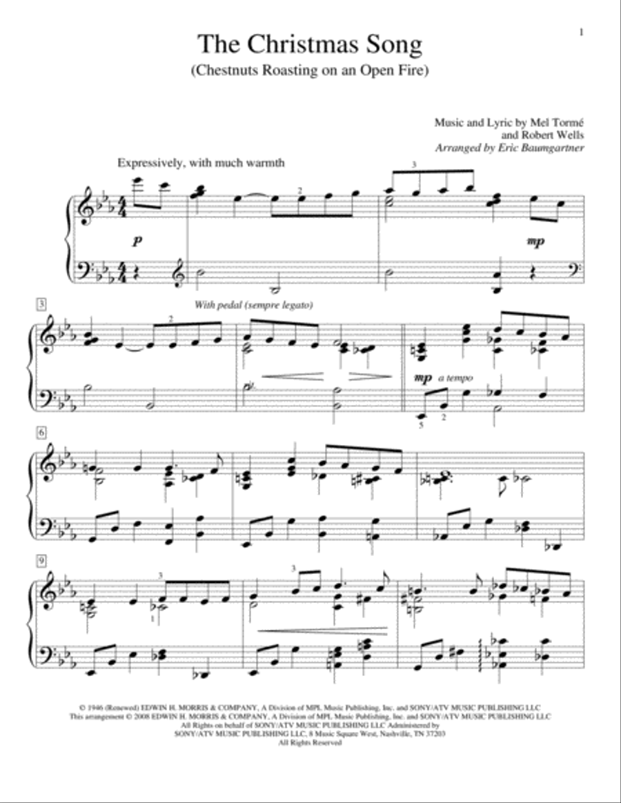 The Christmas Song (Chestnuts Roasting On An Open Fire) Piano Method scores gallery preview page 1