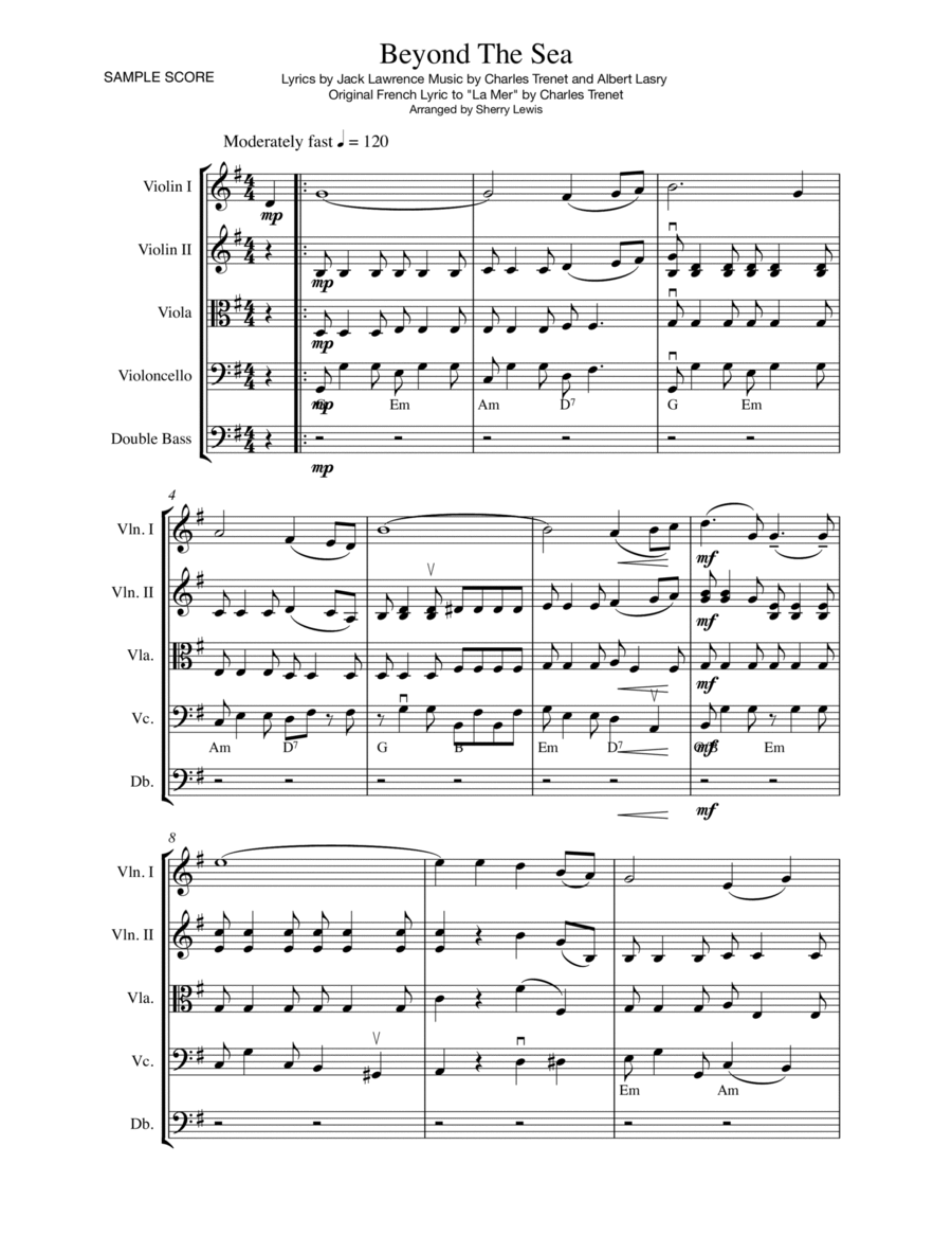 Beyond The Sea String Orchestra scores gallery preview page 1