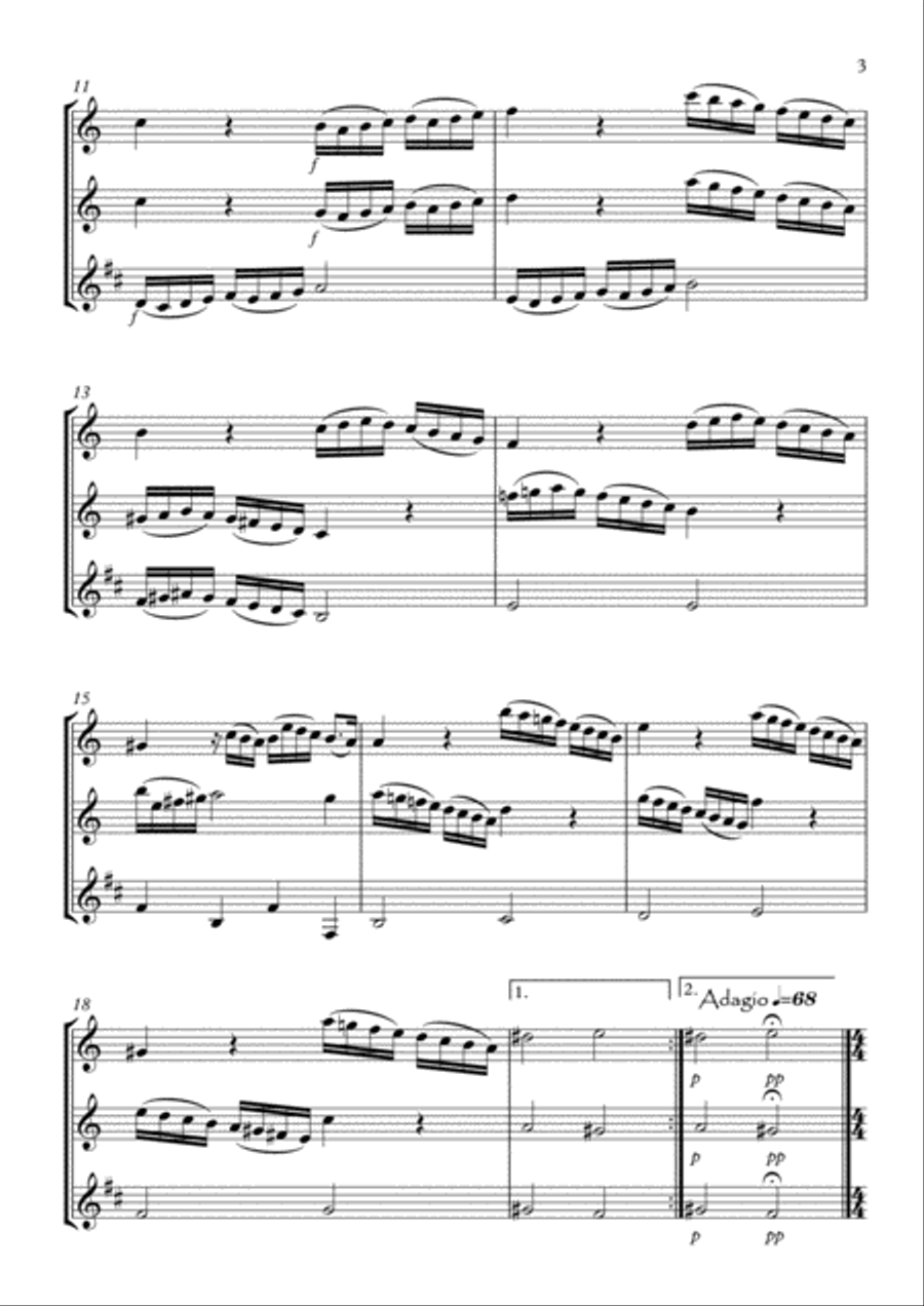Sonata No.4 Woodwind Trio scores gallery preview page 3