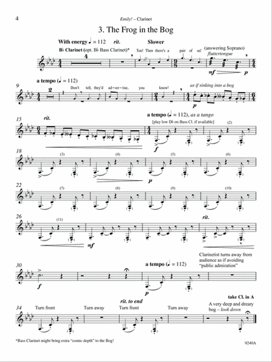 Emily! (from New England) (Downloadable Clarinet Part for Clarinet/Piano Version) Clarinet scores gallery preview page 4