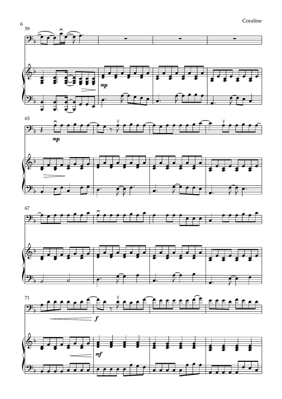 Coraline Piano scores gallery preview page 6