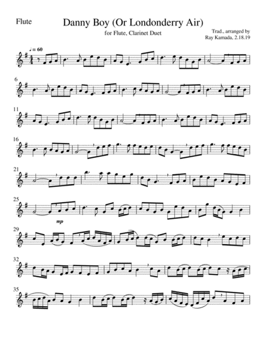 Etude for Flute/Clarinet Duet, based on Danny Boy (Londonderry Air) image number null