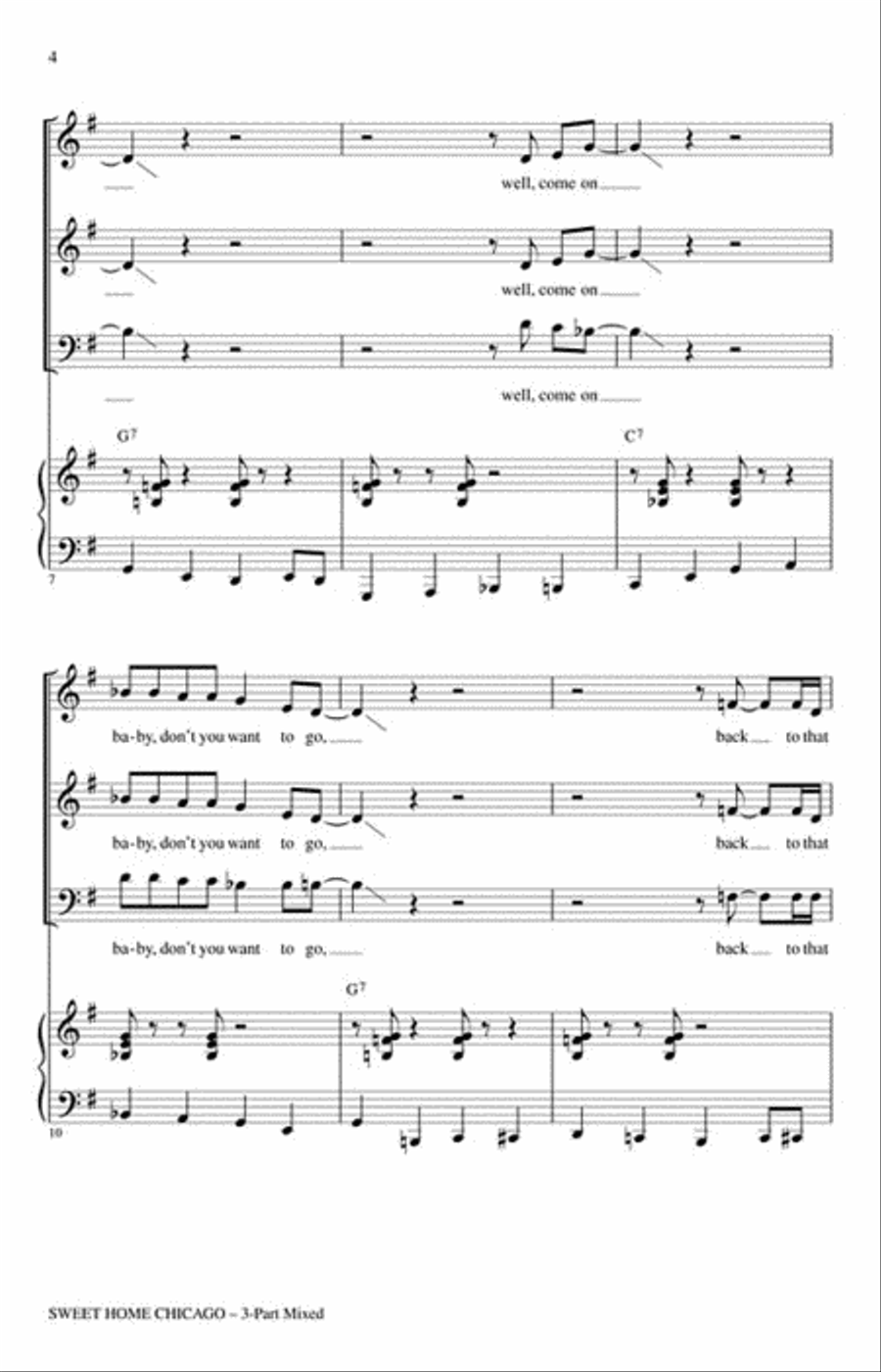 Sweet Home Chicago Choir scores gallery preview page 3