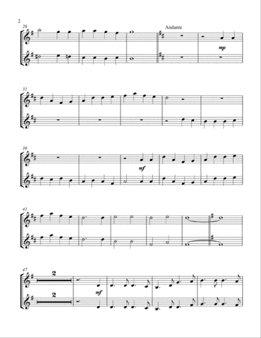 Battle Hymn of the Republic (treble Bb instrument duet, parts only) Piano scores gallery preview page 2