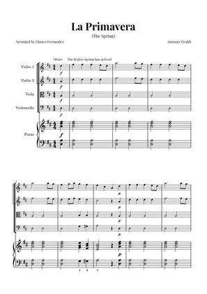 La Primavera (The Spring) by Vivaldi - String Quartet with Piano