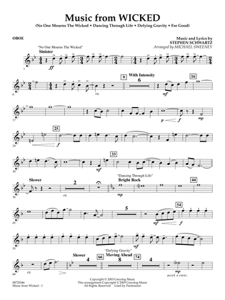 Music from Wicked (arr. Michael Sweeney) - Oboe