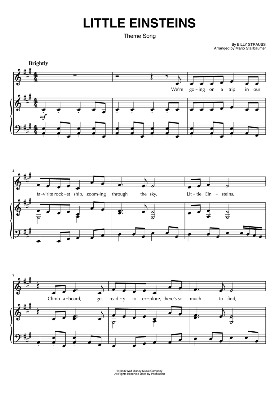 The Little Einstein Theme Song Voice scores gallery preview page 1