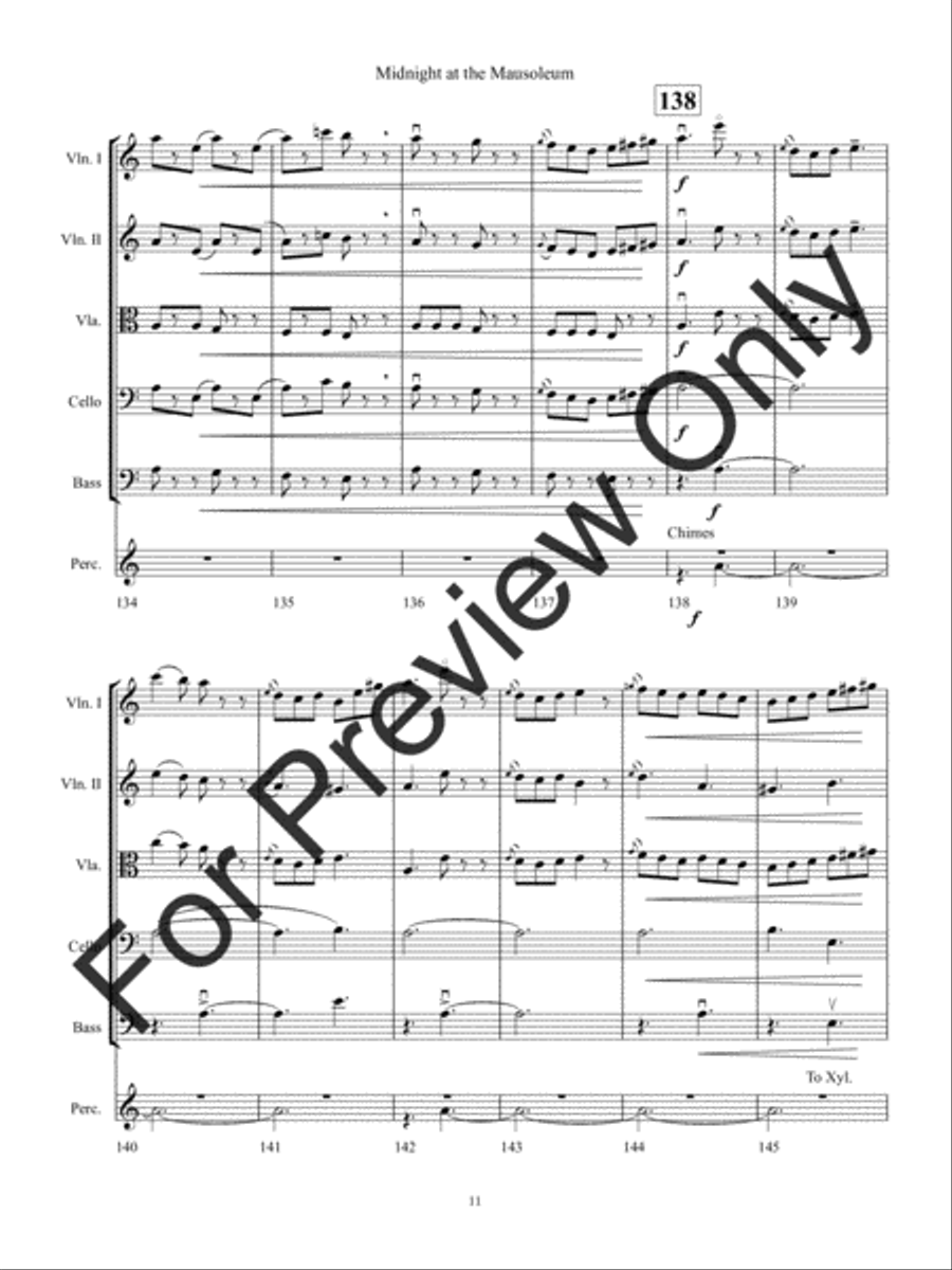 Midnight at the Mausoleum (Score) String Orchestra scores gallery preview page 14
