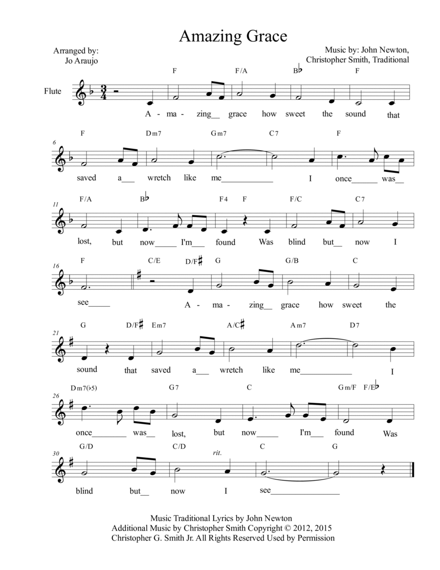 AMAZING GRACE Soprano Recorder scores gallery preview page 1
