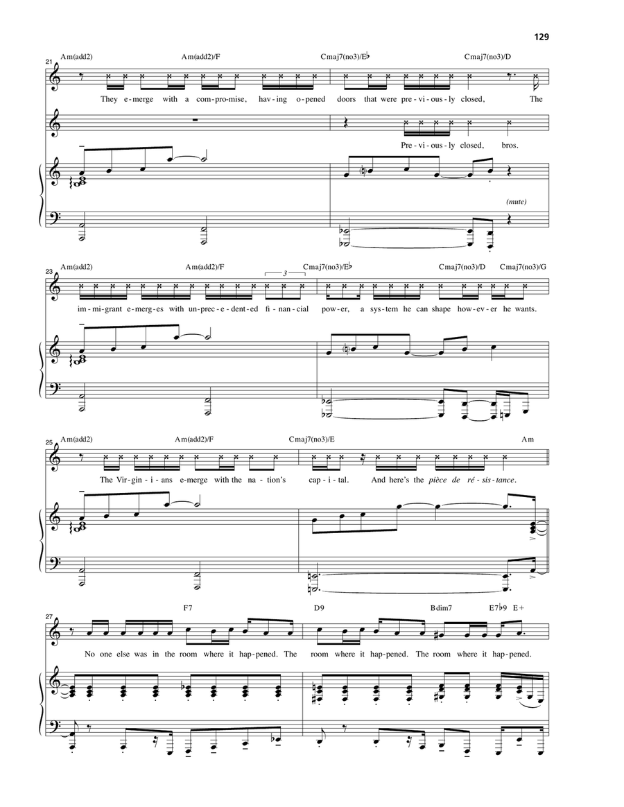 The Room Where It Happens (from Hamilton) Piano, Vocal scores gallery preview page 4