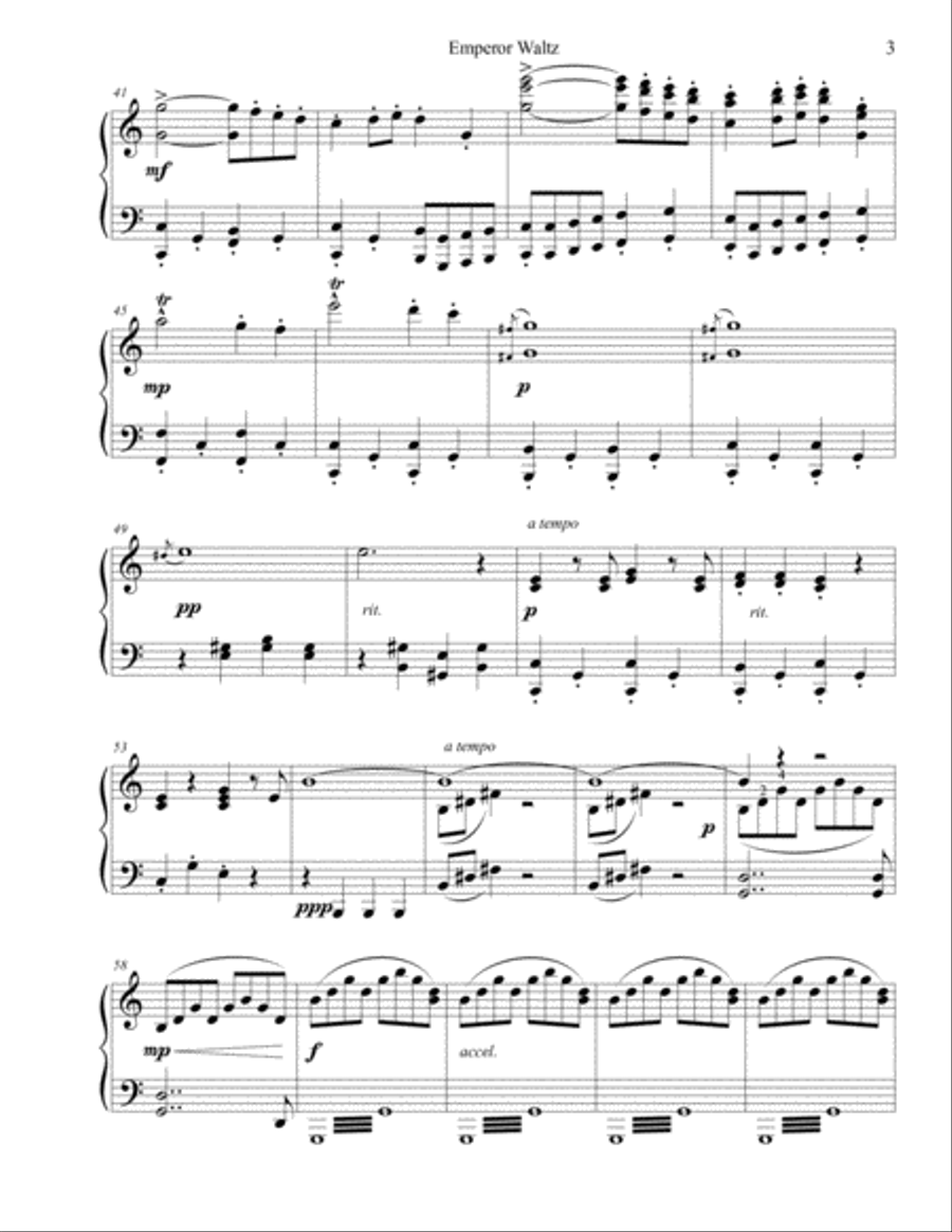 Emperor Waltz (Op. 437) Emperor Waltz (Op. 437) Piano Solo scores gallery preview page 3