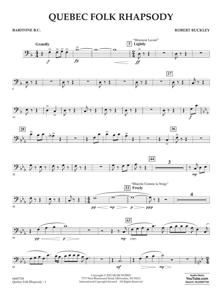 Quebec Folk Rhapsody - Baritone B.C.
