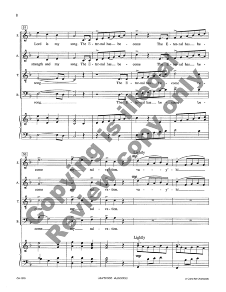 A Carol for Chanukah 4-Part scores gallery preview page 15