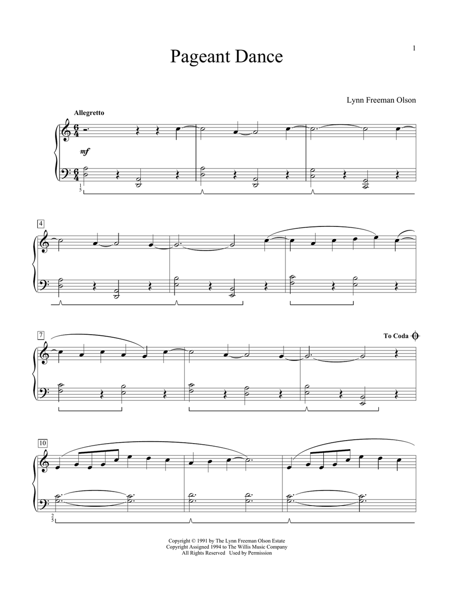 Pageant Dance Pageant Dance Piano Method scores gallery preview page 1