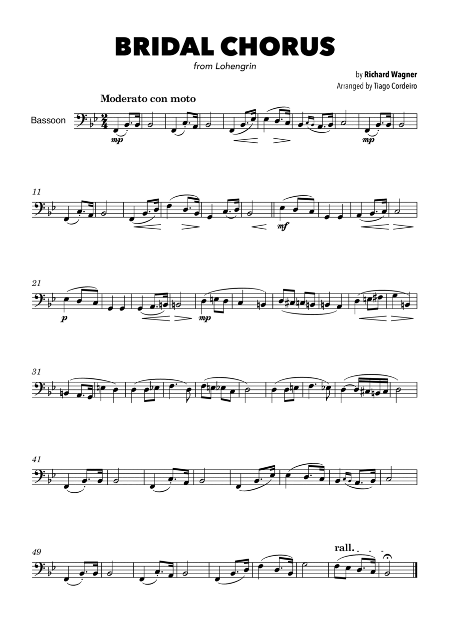 Bridal Chorus Bassoon Solo scores gallery preview page 1
