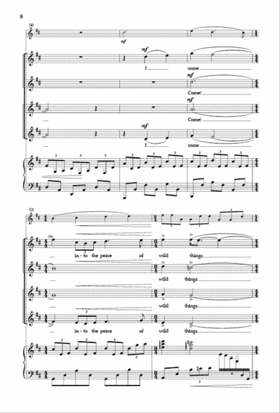 The Peace of Wild Things The Peace of Wild Things SSAA scores gallery preview page 7