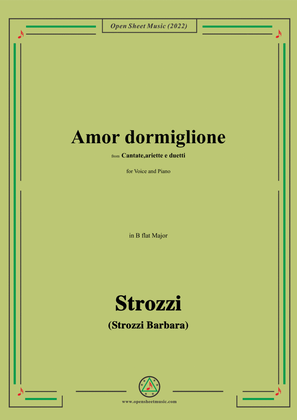 Book cover for Strozzi-Amor dormiglione,from Cantate,ariette e duetti,in B flat Major
