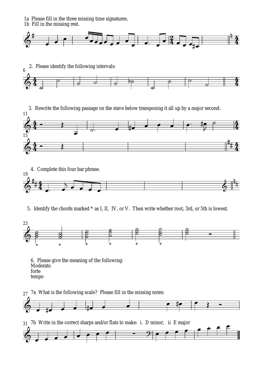 Music Theory Exercise Worksheets Small Ensemble scores gallery preview page 2
