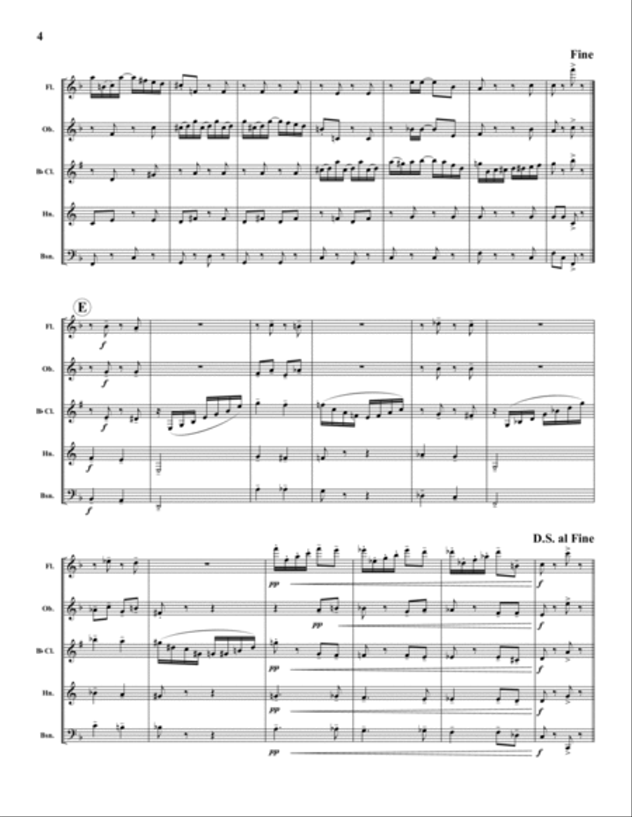 Russian Rag (Rockie's Rag) Woodwind Quintet scores gallery preview page 4
