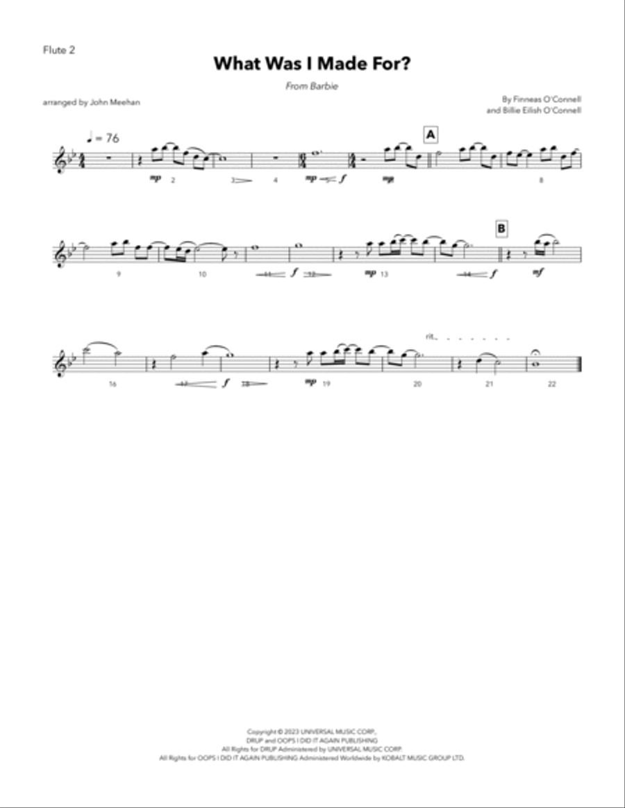 What Was I Made For? Marching Band scores gallery preview page 5