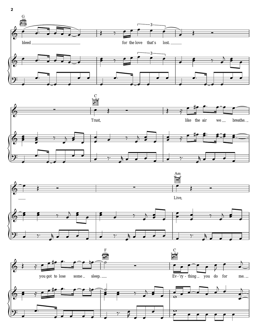 Everything Piano, Vocal, Guitar scores gallery preview page 2